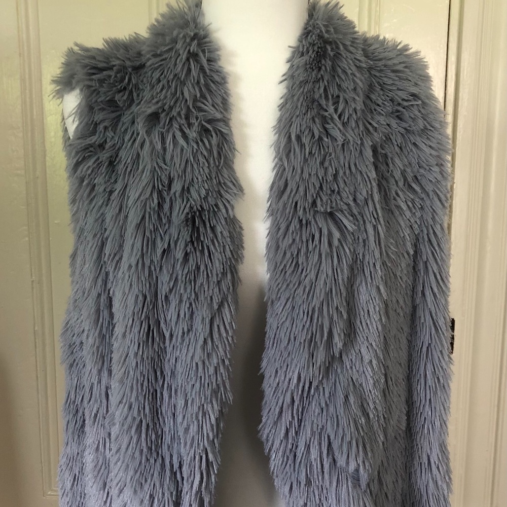 Fuzzy grey vest